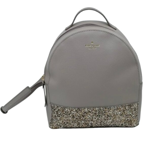 KATE SPADE~Sammi Greta Court Glitter Backpack~GRAY BAG - Picture 3 of 6